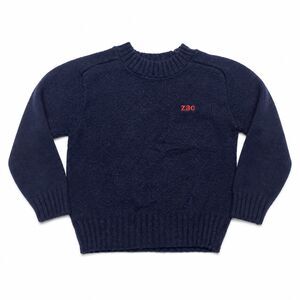 Vintage 80s Jacobson’s Navy Wool Blend Kids Sweater Sz 4 Zac Personalized USA